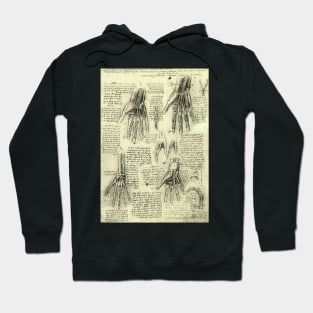 Human Anatomy Hands by Leonardo da Vinci Hoodie